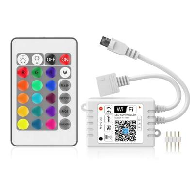 China Desktop Wifi Remote Controller 24key 3528 300led/roll Led Strip DC 12V Adapter for sale