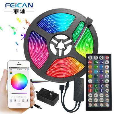 China Lighting Controller RGB Strip Light Kit 5m SMD5050 LED Strip Light For Bluetooth APP Control LotusLantern Smart IR 44key Remote With Music 12V IP20 for sale