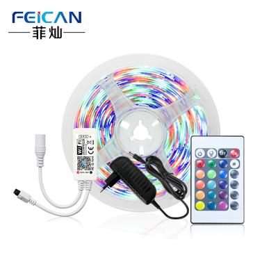 China 20 Models Led Strip Lights RGB SMD5050 30led/m Waterproof Multi Color IP65 TUYA Smart Controller Kit 24keys IR Remote Control Power Supply for sale