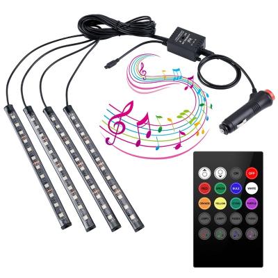 China 4pcs 12V Car Interior Music IR APP Remote Control Automobile Decorative for sale