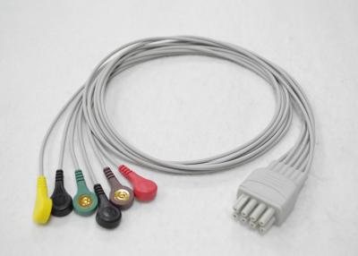 China El cable de plomo reutilizable compatible con NIHON KOHDEN, 6-LD, SNAP, IEC,0.9M en venta