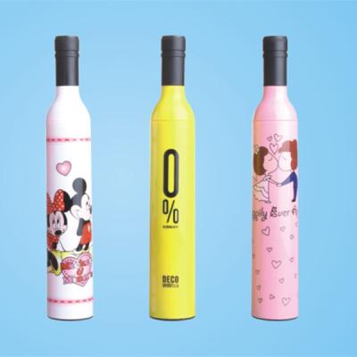 China Plastic Umbrella Bottles Packaging Gift Bottle 3 Folds Umbrella for sale