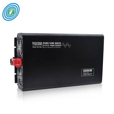 China YUCOO 12/24/48/60vdc aluminum pure sine wave to 120v 60hz 4000w inverter with lcd display for sale