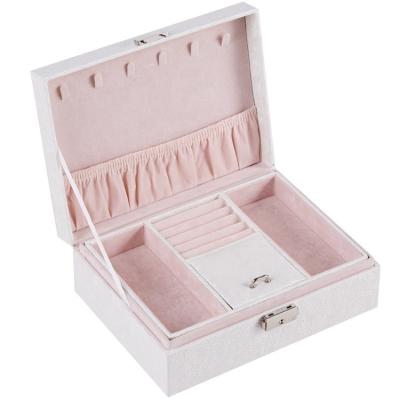 China Luxury Fashionable Gift Jewelry Package PU Leather Packaging White Case Embossed Custom Logo Jewelry Box OPP Bag Available for sale