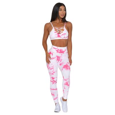 China Breathable Customized Tie-Dye Environmentally Friendly Female Sportswear High-Size Female Fitness Equipment Plus Size Activewear for sale