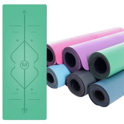 China Custom Line Yoga PU New Arrival High Quality Eco-Friendly Fashion Stand Mat for sale