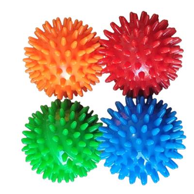 China Hot Selling Full Body Massage Ball Foot Exercises Fitness PVC Spike Roller For Body Care Pilates Ball for sale