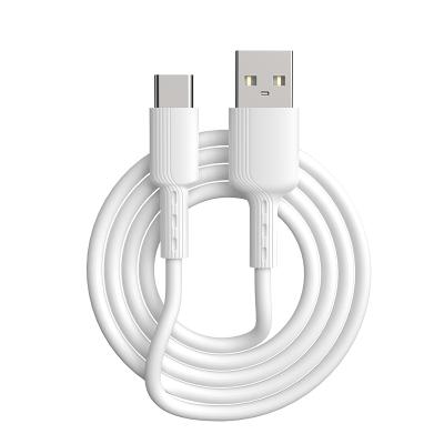 China 2.4A Flame Retardant Type C USB Cable For Samsung Liquid Soft Silicone USB C Data Cables Super Fast Charging Cables for sale