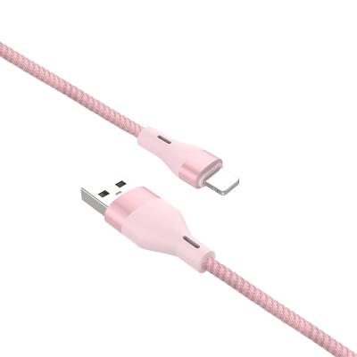 China Mobile Phone Charging Black Charging Tie 5 Core Cable Cotton Shield 2.4A Braided Charging Cable For iPhone for sale