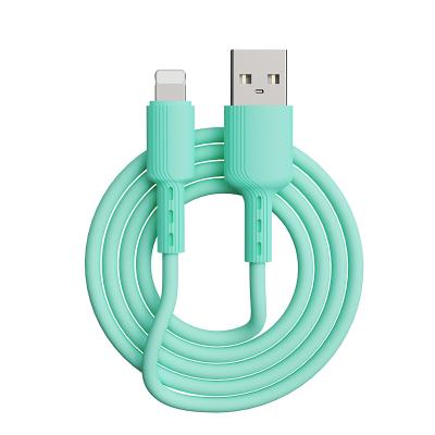 China Hot Selling Mobile Phone Silicone Liquid Data Cables Mini Computer Cables 2.4A Lighting To USB Cable For iPhone for sale