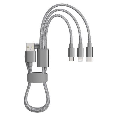 China MP3/MP4 Player Wholesale 2.1A USB Cable 3 in 1 Multi Cables Mobile Phone Data Function Charging Cable for sale