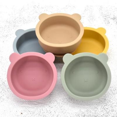 China BPA Free Custom Logo Kids Feeding Bowls Food BPA Proof Non Toxic Soft Suction Free Food Grade Baby Silicone Bowl for sale