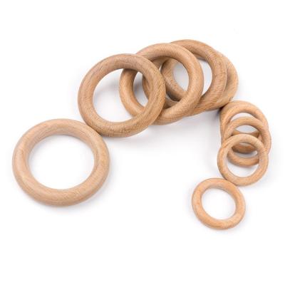 China Natural Eco-Friendly Safety Ready To Ship Eco-Friendly Unfinished Wooden Ring Present Organic Baby Toys Teether for sale