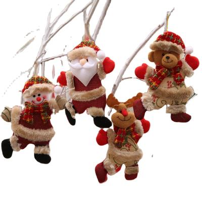 China Christmast Small Ornament Christmas Tree Props Christmas Dolls Dancing Old People Snowman Bear Deer Cloth Art Puppet Hanging Hanging Gift Small for sale