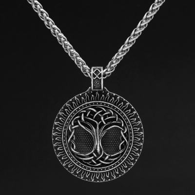 China 2022 Religious Norse Hongyu Viking Jewelry Yggdrasil Viking Necklace Tree Of Life For Women Mens With Gift Bag for sale