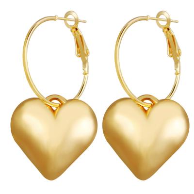 China Fashionable creative simple new metal women's heart-shaped earrings earrings strain ear hooks for sale