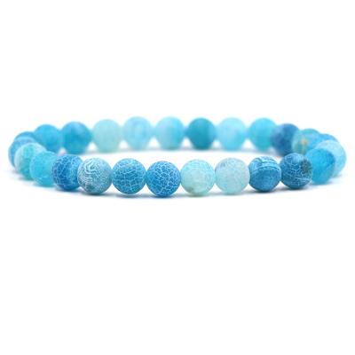 China Hongyu Wholesale Fashion Multicolor Efflorescence Natural Stone Healing Balance Beads Yoga Beaded Bracelets for sale