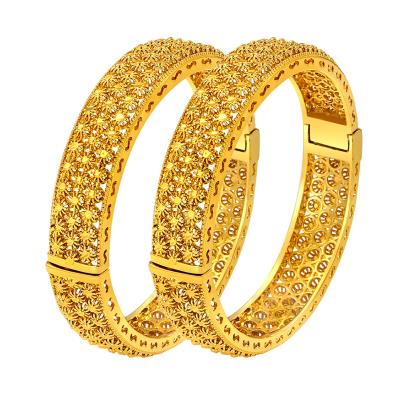 China Hongyu Wholesale Jewelry Fashion Hollow 18k gold plated bride bracelets bangles for wedding women jewelry accessories MY8 for sale