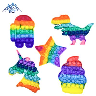 China Non-Toxic Eco-Friendly Push Pop Bubble Light Dog Alphabet Glow Dark Among Us Set Large Size Weighed Toy Autism Amoung Quality Toys for sale