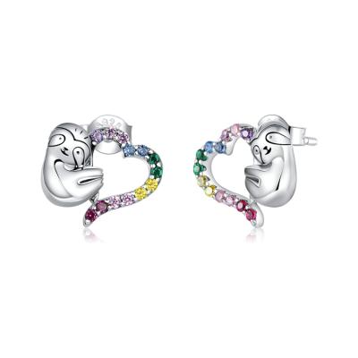 China Bling Heart and TRENDY Designer Heart Animals 925 Sterling Silver Stud Earrings for sale