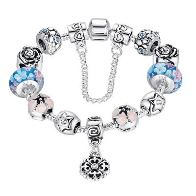 China New Hongyu FASHIONABLE sweet unique bracelet 925 Sterling Silver Plated Cherry Blossom bracelets for sale