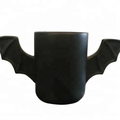 China Matte Finish Batmans Cup Bat Viable Black Ceramic Wings Attack With Bat Wings Grip for sale