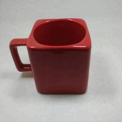 China Viable Viable Square Cup Ceramic Cube Mug for sale