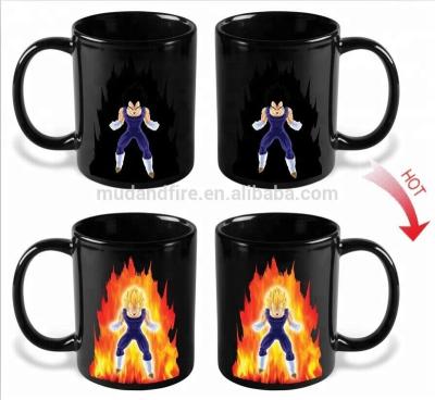 China Customized Viable Viable Magical 11oz Color Changing Dragon Balls Z Mug Heat Change Ceramic Coffee Mug for sale