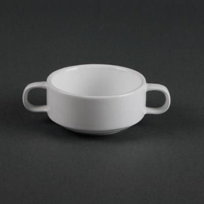 China Sustainable Sustainable High Quality Ceramic Soup Mug With Two Handles for sale