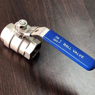 China 2 Pieces 1/2 1/4 Stainless Steel Ball Valve Water Ball Valve Female Thread Valve General Zero-conservation for sale