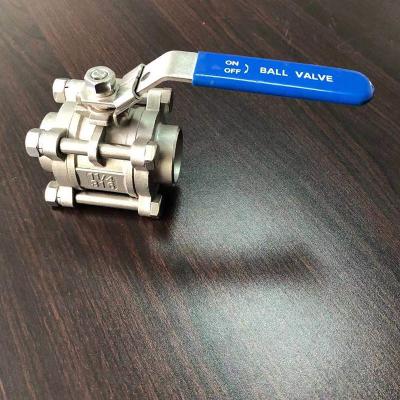 China General manual welded ss304 316 stainless steel 3pc socket ball valve with safety handle 1000wog for clumbing water gas for sale