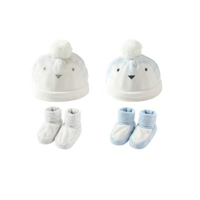 China Imitate RTS Autumn Winter Beanie Toddler Boys Cute Soft Newborn Animal Girls Cotton Velvet Baby Shoes Hat Set for sale