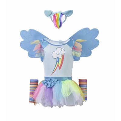 China European Halloween Party Girls Outfits Carnival Children's Set My Little Girl Dress Costume With Wings for sale