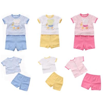 China Wholesaler Antibacterial Cotton 100% Newborn Boys Girls Summer Clothes Sets Baby Clothing for sale