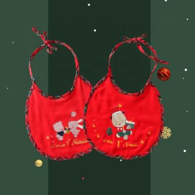 China Lovely Autumn Winter Velvet Infant Baby Bib From Factory OEM ODM Cotton Toddler Christmas Bib Boys Girls Firsts Washable Newborn Bibs for sale