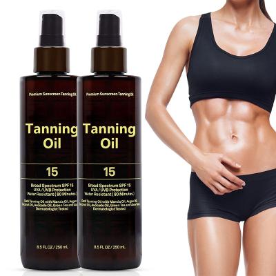 China Tanner Customization Private Labelcolor Fade Self Protection Vegan SPF Sun Natural Organic Tanning Oil for sale