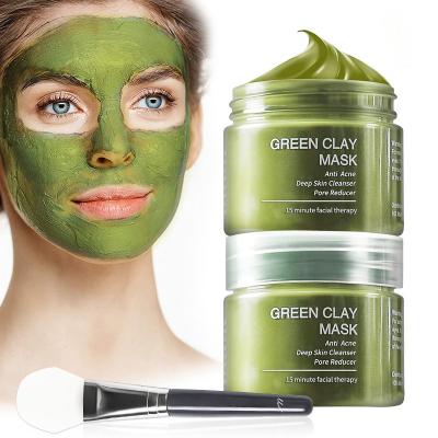 China OEM Clay Face Mask Skincare Korean Custom Acne Pore Remover Moisturizing Whitening Vegan Organic Green Clay Mask for sale