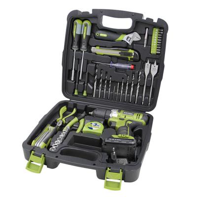 China Household Household Repair Tools Kit Hand Tools Set Including Cordless Electric Drill for sale