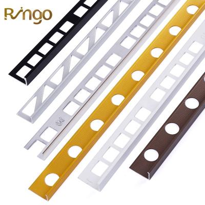 China Foshan Modern Ringo L Shape Profile Aluminum Floor Edge Protector Transition Strip Metal Ceramic Corner Guard Aluminum Tile Trim for sale