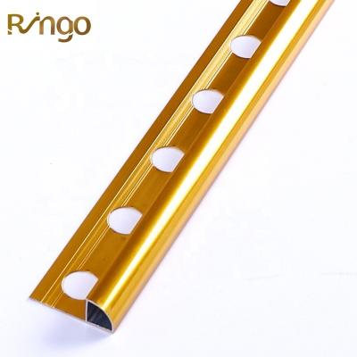 China Factory Price Modern Metal Tile Ledge Strip Curved Type Round Corner Guard Aluminum Gold Color Wall Tile Profile Marble Corner Strips for sale