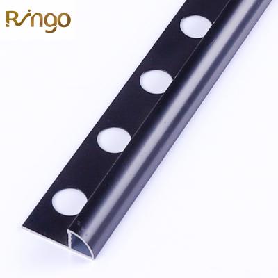 China Foshan Ringo Aluminum Profile Decor Wall Modern Edge Strip Curved Type Ceramic Tile Trim Profile Corner Edge Protection for sale