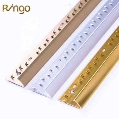 China Ringo Factory Direct 2022 Modern Multifunctional Flexible Floor Trims 6063 Aluminum Carpet Edging Profiles Oval Edge Binding Strips for sale