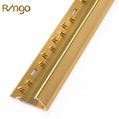 China Foshan Ringo Factory Outlets Aluminum Carpet Modern Edge Profiles Hotel Floor Decoration And Protection Trims In Round Open Type for sale