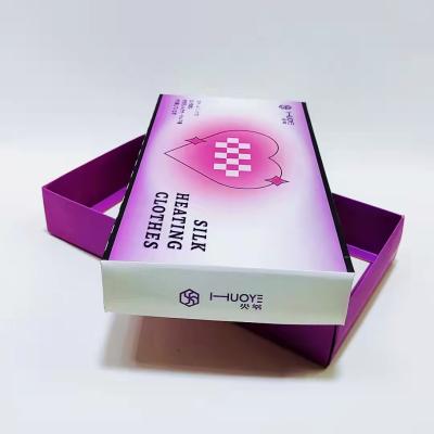 China Recycled Materials Logo Custom Fashion Purple Simple Packaging Carton Mens And Womens Clothing Knitted Underwear Packaging Gift Box for sale