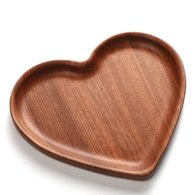 China home & restaurant & irregular shape bakery apple cake plate heart shape wooden fruit dish candy dish for sale