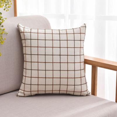 China Casual simple and natural cotton and canvas bolster lumbar cushion with inner rectangle soft bolster cushion for sale