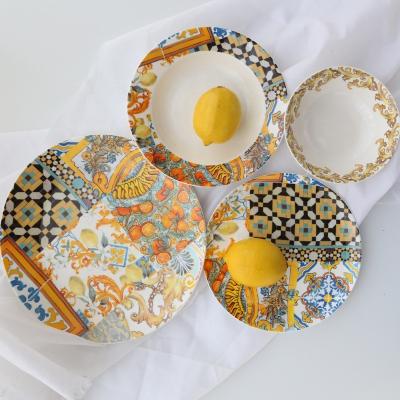 China Sustainable Sicily Original Design 4 Pieces Per Set Ceramic Dinnerware Dinnerware Sets With Copyright Wholesale for sale