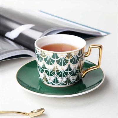 China Viable Hot Selling Good Quality Restaurants Porcelain Ceramic Tea Cup Saucers Set for sale