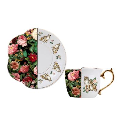 China Viable Ceramic Coffee Tea Cups Saucers Sets White Porcelain Espresso Coffee Cup And Saucer Set for sale