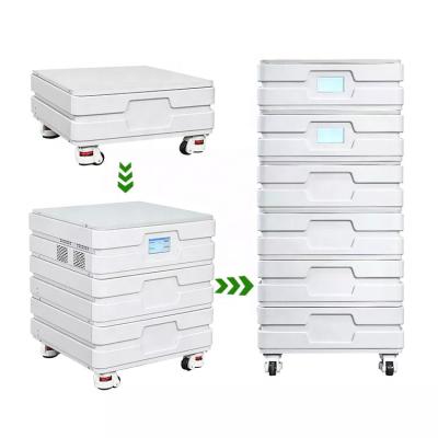 China OEM 5000W Waterproof Rechargeable 6000W 12000W Off Grid Stacked Power Supply Battery For House 610*615*440mm for sale